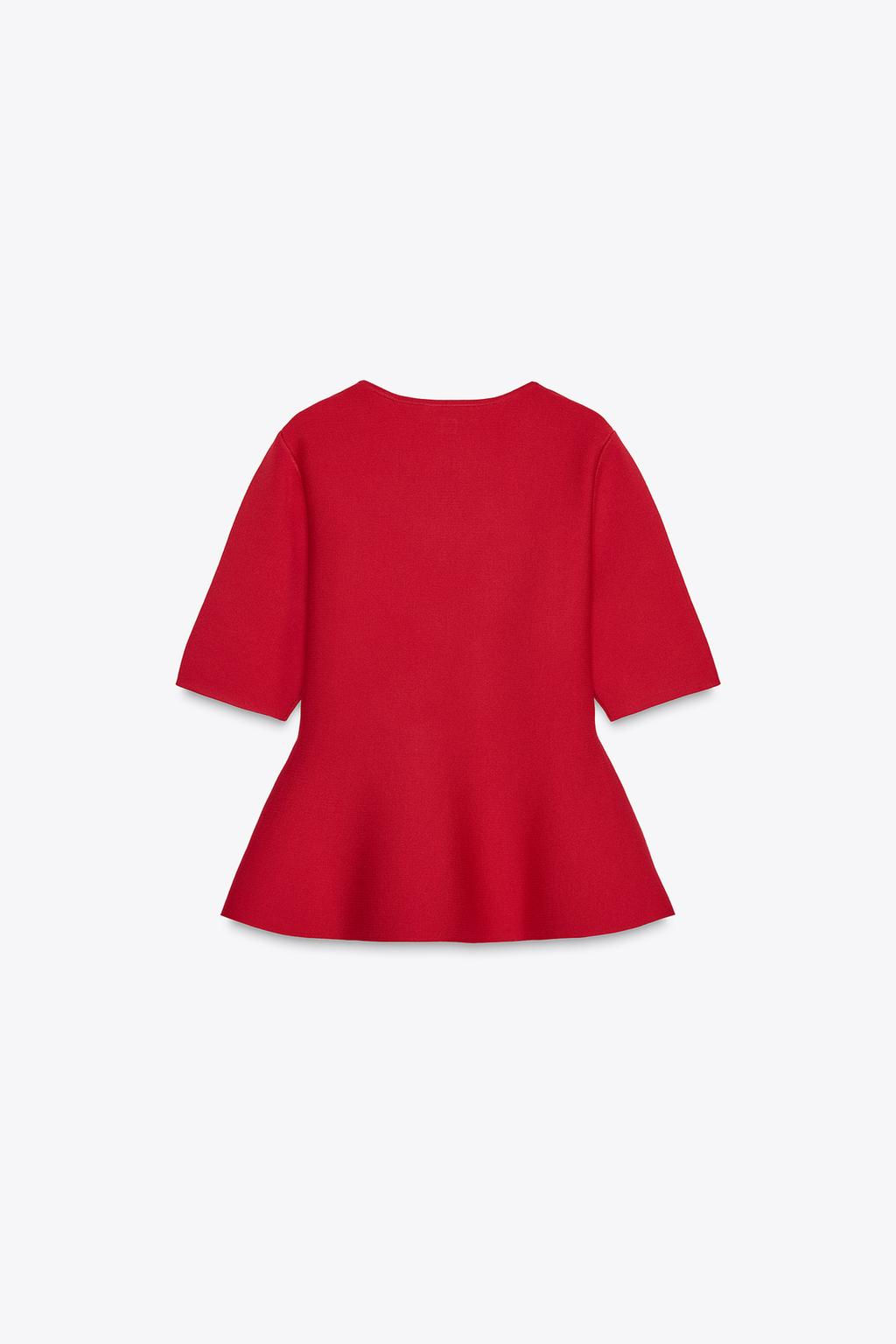 PLAIN KNIT PEPLUM TOP - Zara фото 4