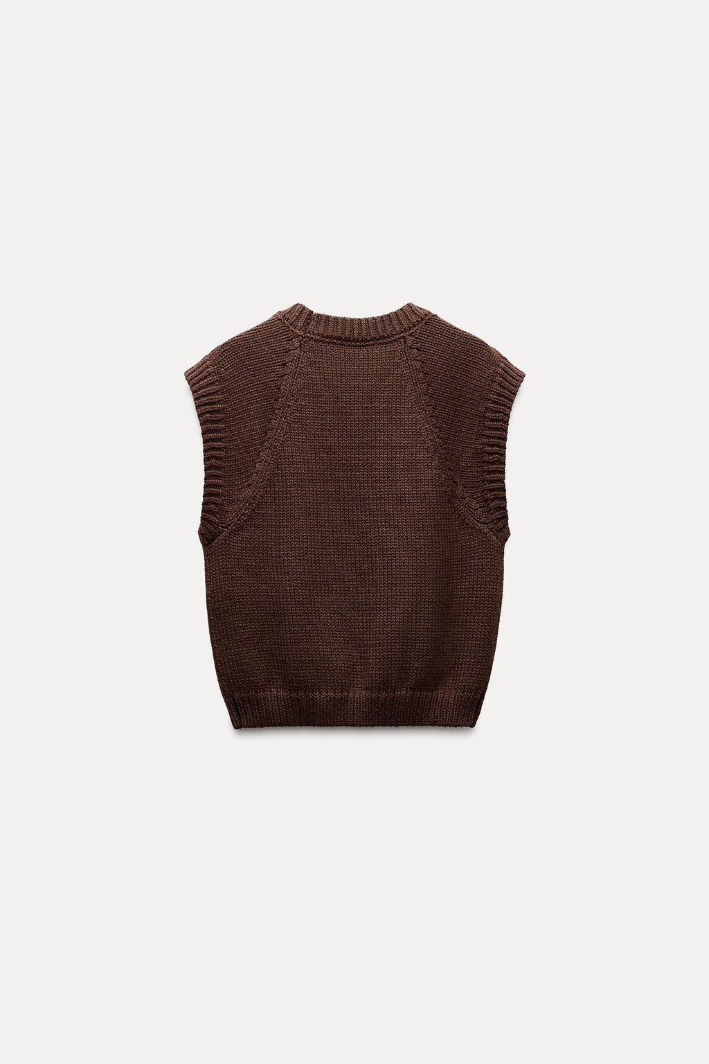 PLAIN KNIT WAISTCOAT - Zara фото 4