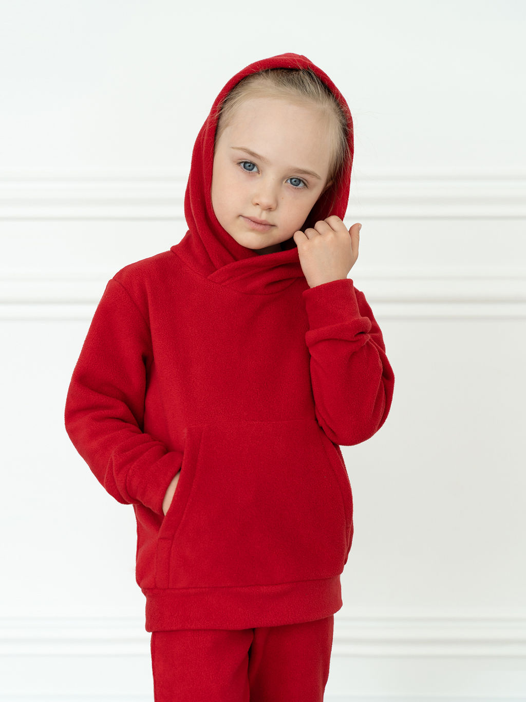 Костюм детский флисовый красный 7043г(ш) (110, 60)