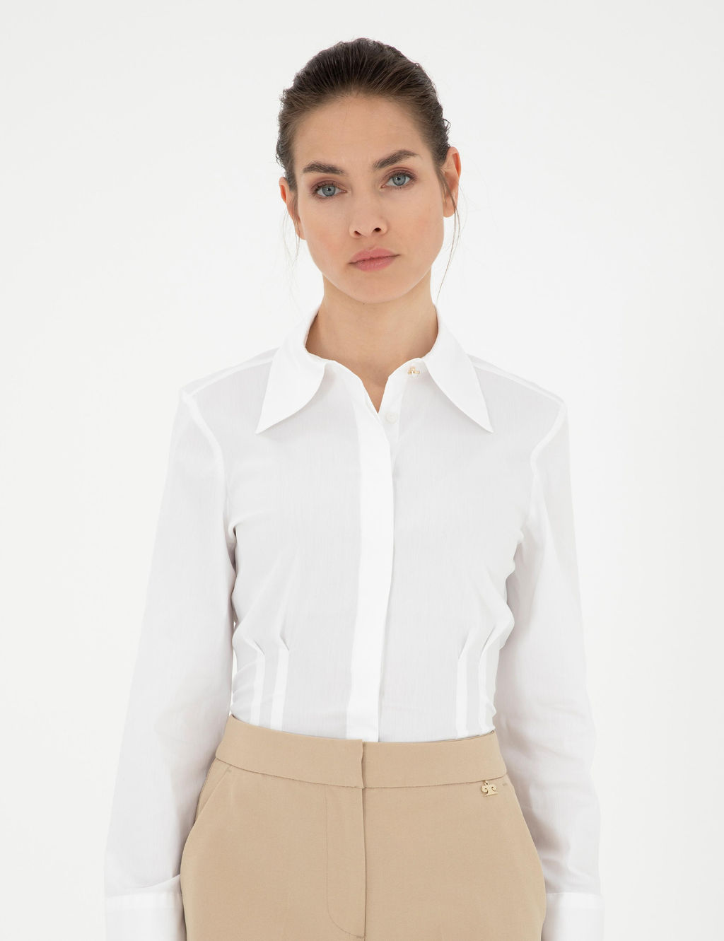 Beyaz Slim Fit Uzun Kollu G_mlek