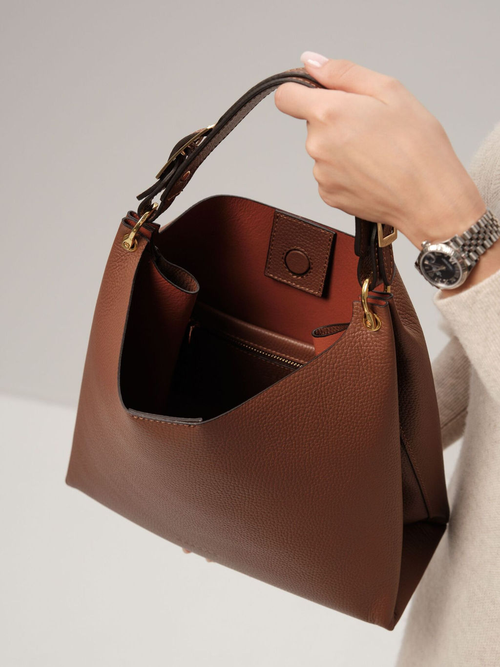 Сумка кожаная Deboro 30994 коричневая