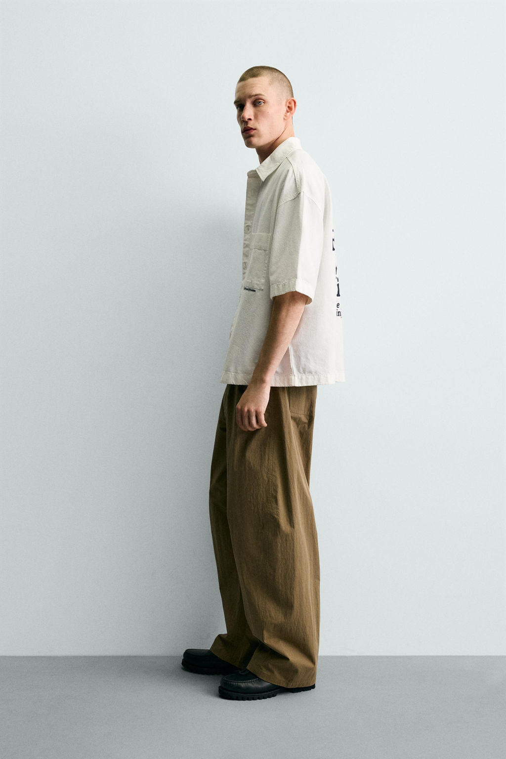 CAMISA RELAXED FIT ESTAMPADO GOLF / Blanco - Zara фото 4