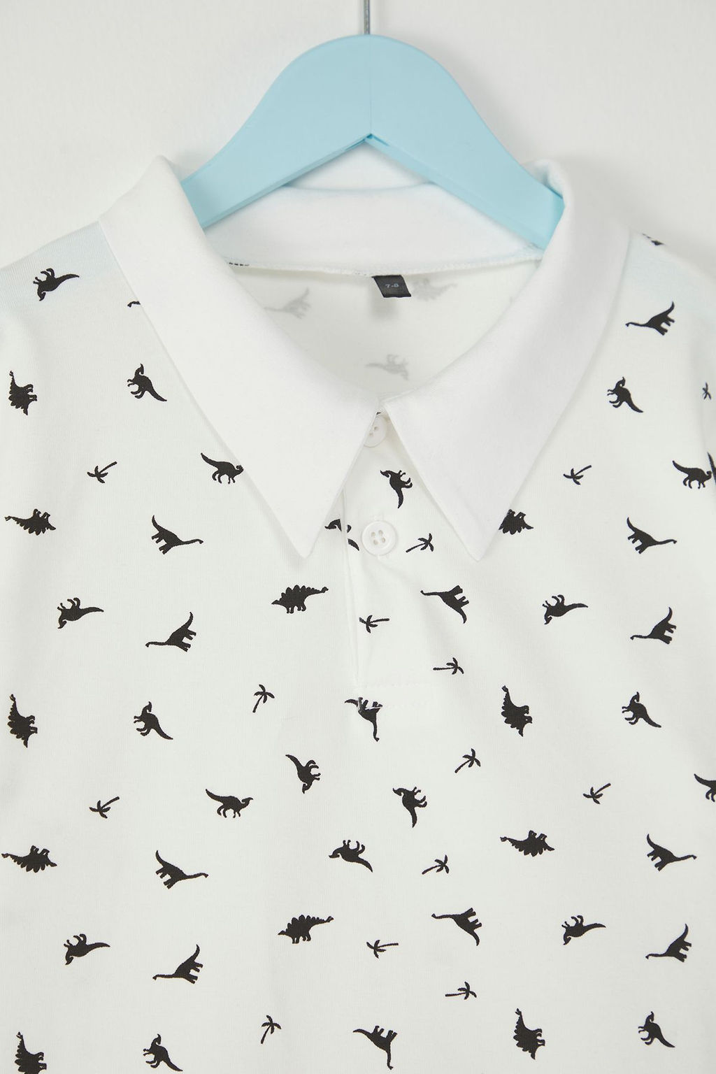 Ekru Erkek Cocuk %100 Pamuk Bask?l? Polo Yaka K?sa Kol Orme T-Shirt TKDSS25TS00082 - Trendyolmilla фото 3