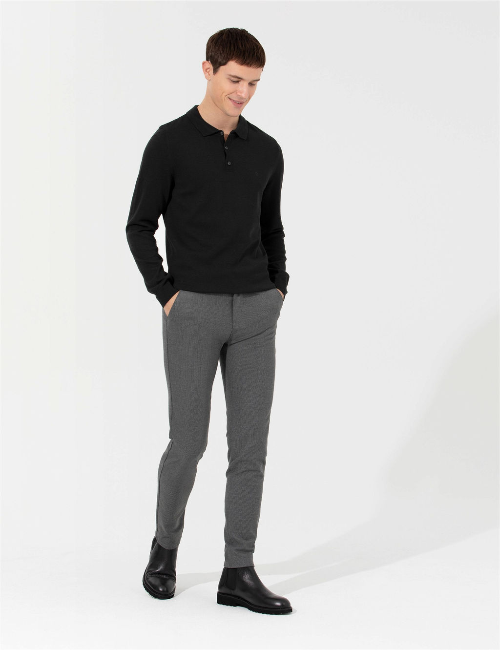 Gri Slim Fit Kanvas Pantolon - Pierre cardin фото 3