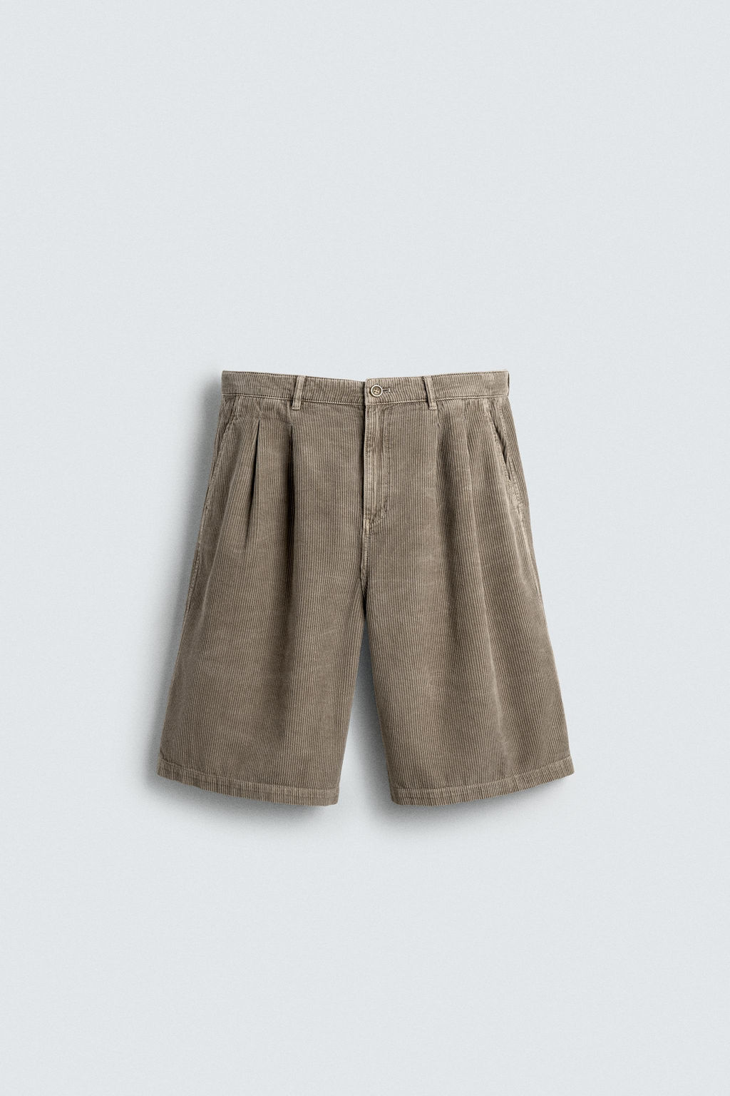 LIMITED EDITION WIDE-LEG CORDUROY BERMUDA SHORTS - Zara фото 6