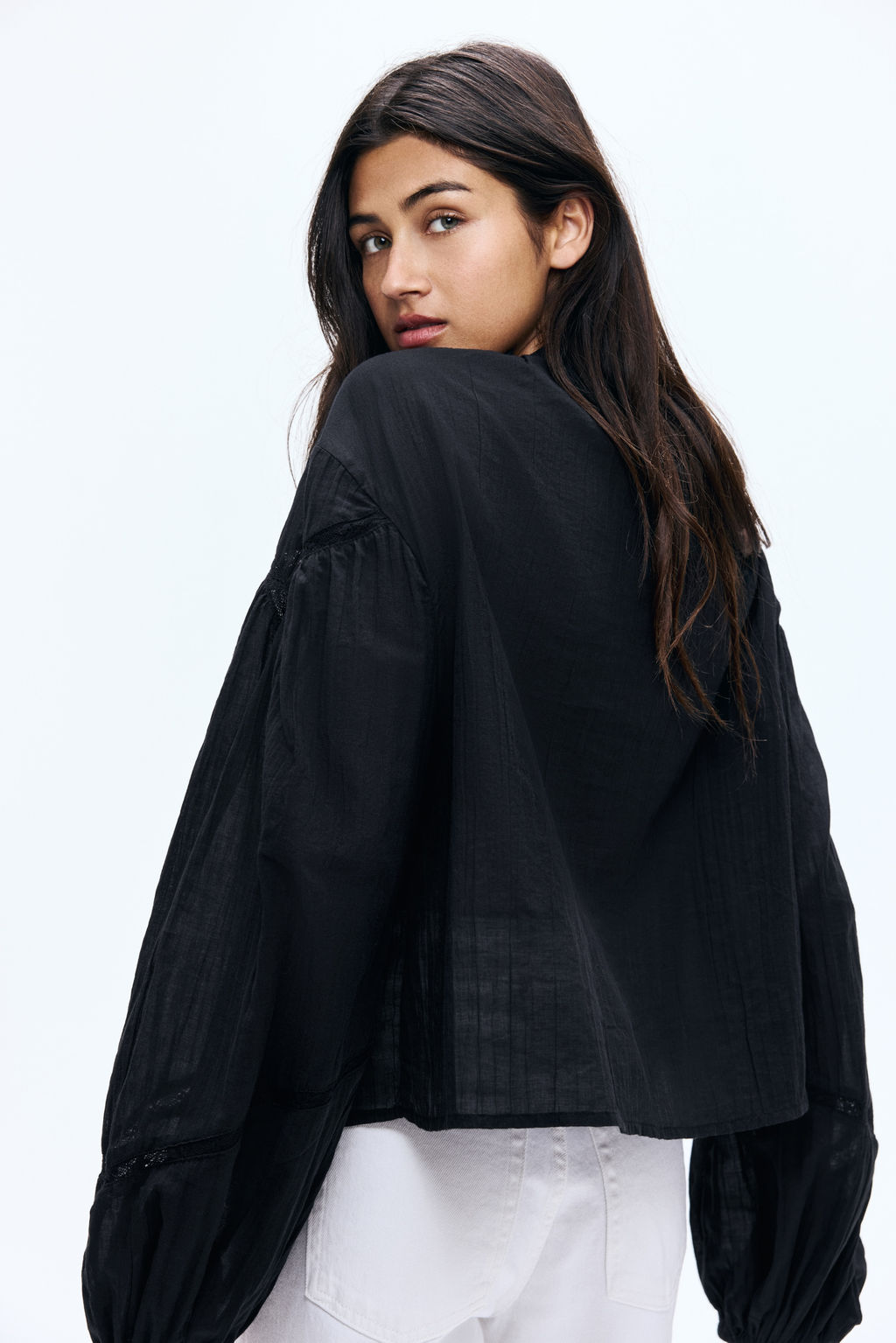 Blusa de algod?n con cuello de volante - H&m фото 8