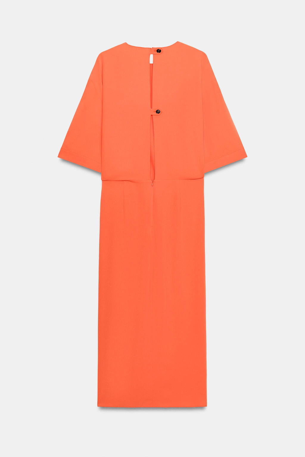 VESTIDO MIDI DRAPEADO ZW COLLECTION / Coral rojo - Zara фото 9