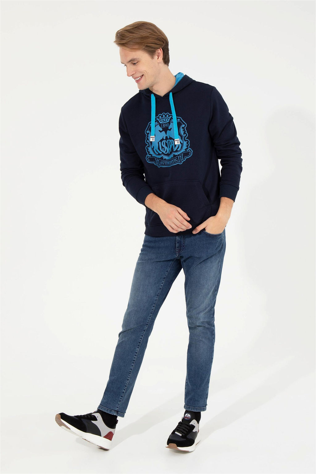 Мужской темно-синий свитшот Неожиданная скидка в корзине - U.s. polo assn фото 3
