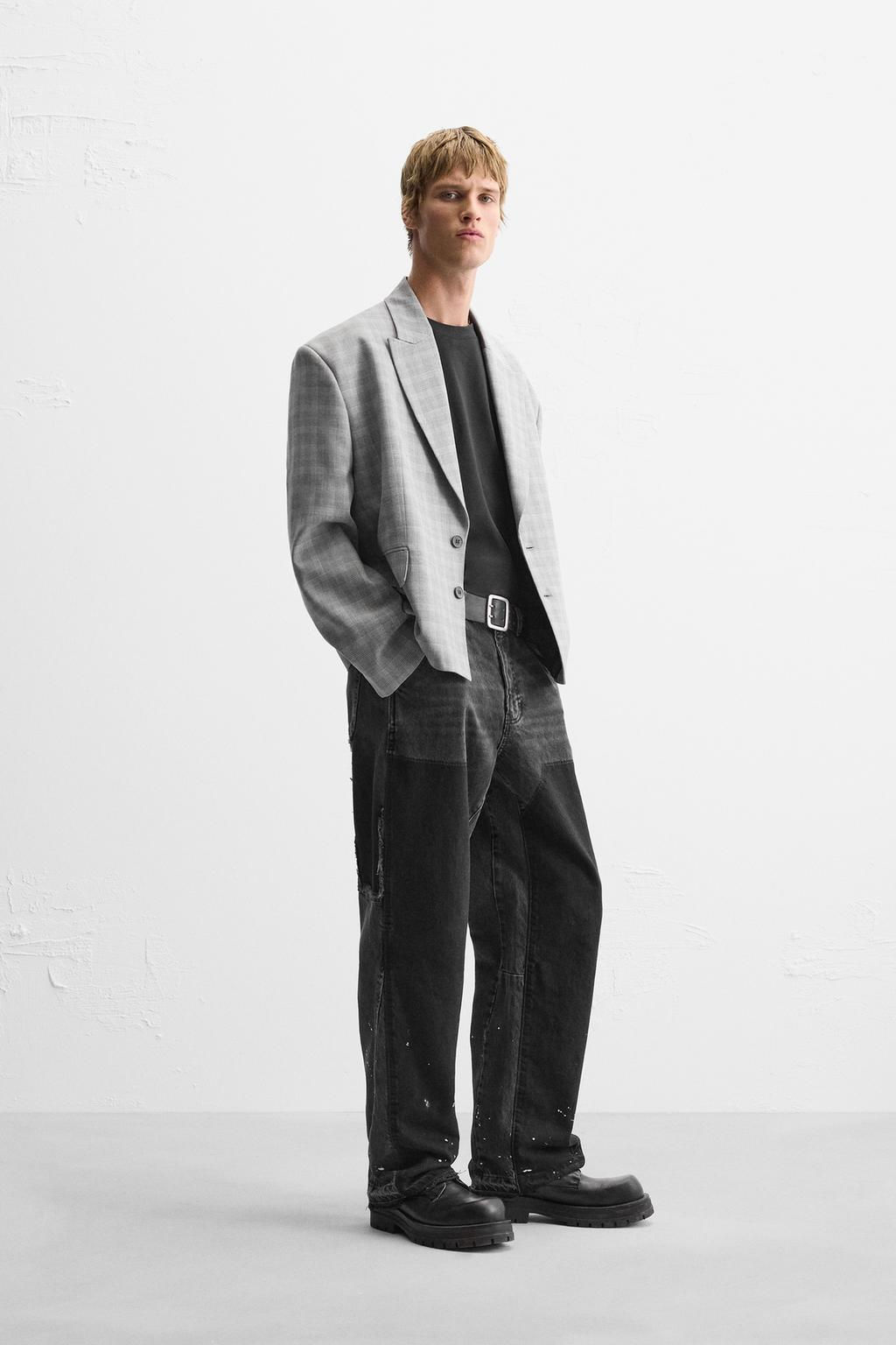 OVERSIZE FIT CHECK BLAZER - Zara фото 16