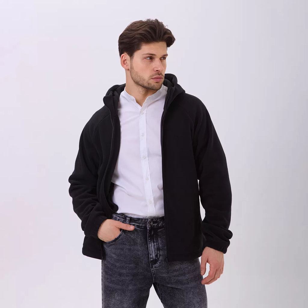 RODOS Толстовка на молнии мужская флис М-322 Черный  фото 12