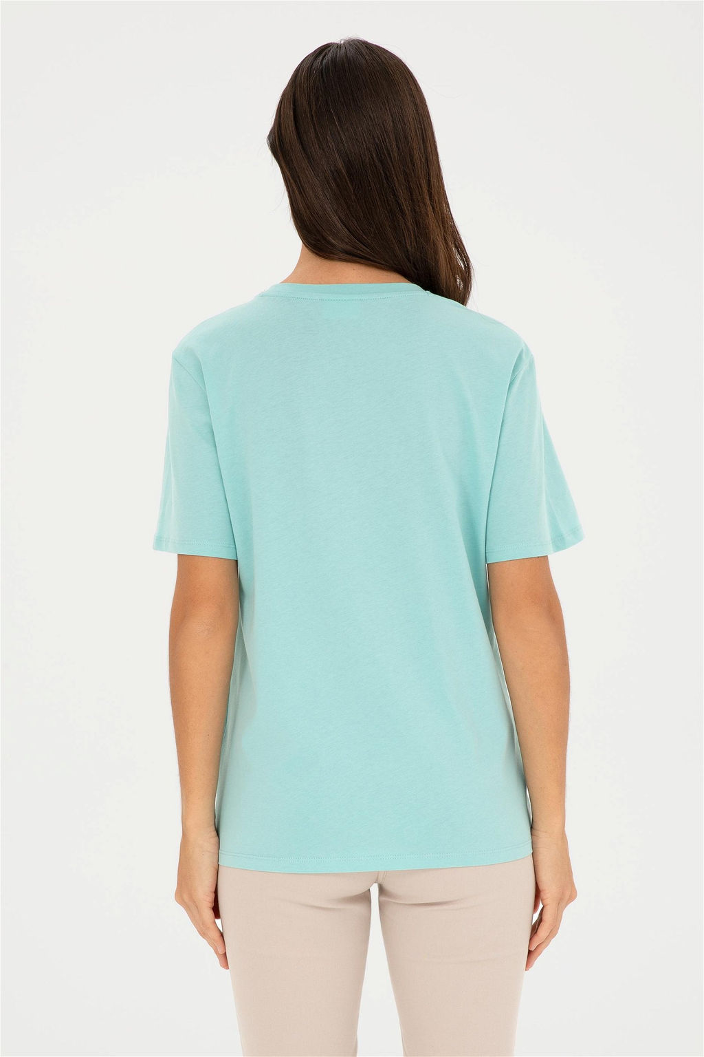 U. S. Polo Assn / Женская базовая футболка с круглым вырезом зеленого цвета - U.s. polo assn фото 5