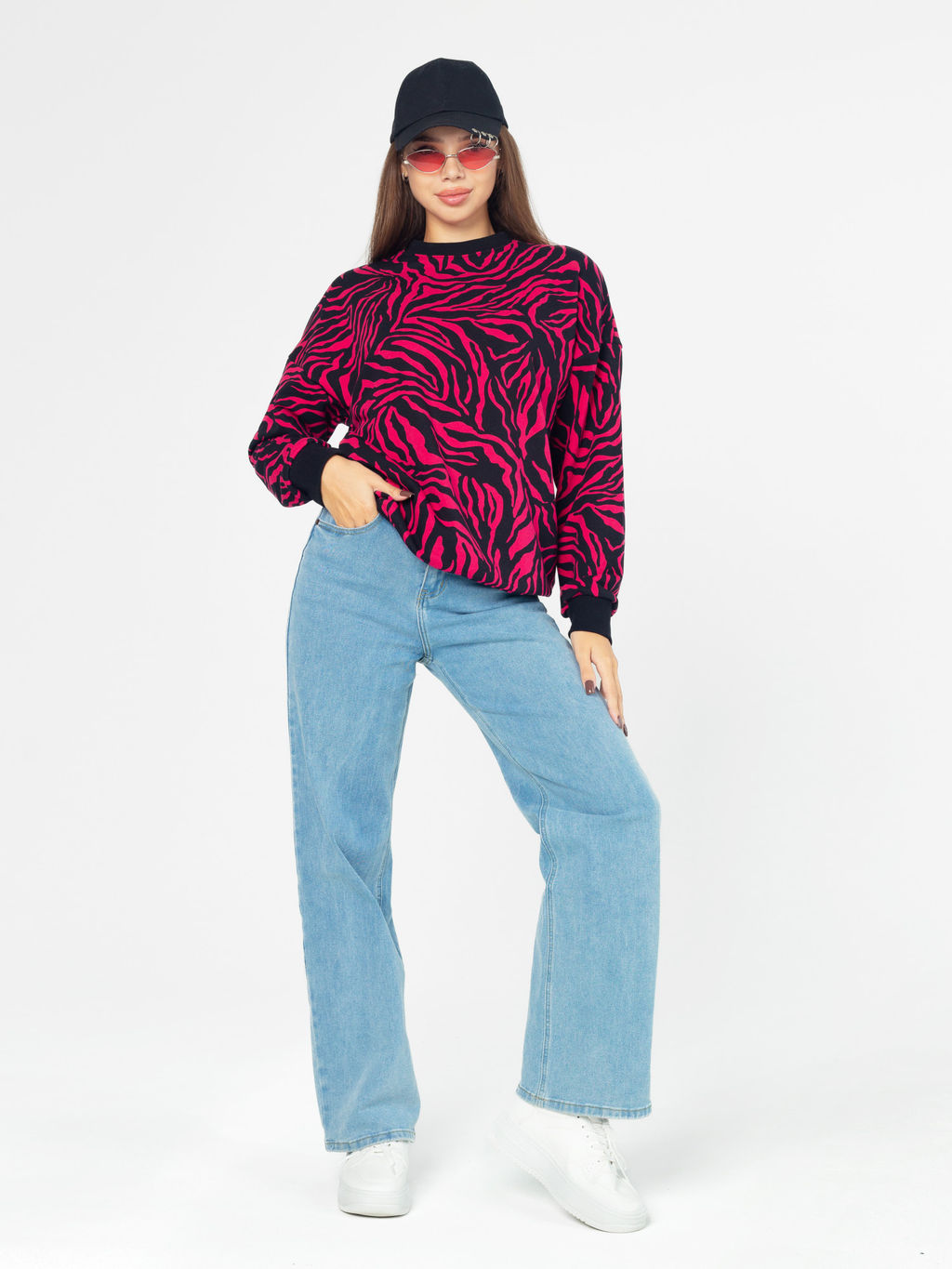 Толстовка женская футер 3-х нитка петля "РИАНА" ФУКСИЯ