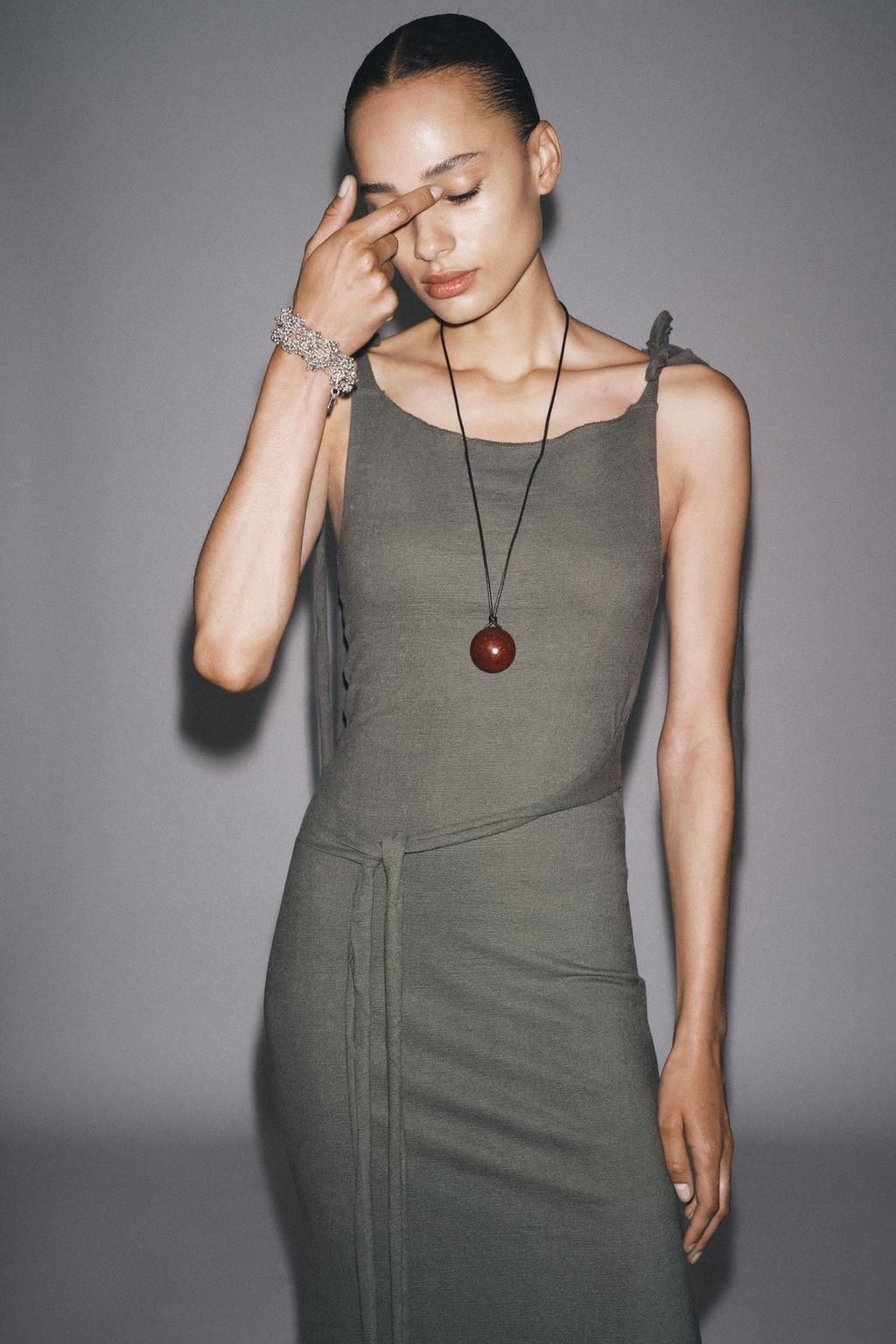 BELTED DRESS WITH BOW - Zara фото 2
