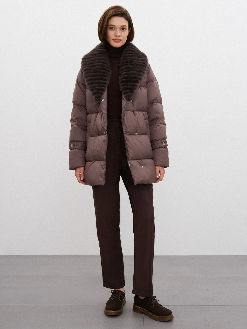 Conso/WDMF 220533 - cappuccino Пуховое Полупальто фото 5