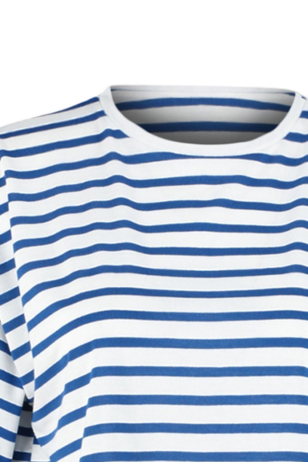 TRENDYOLMILLA Lacivert Cizgili Relaxed/Genis Rahat Kesim Crop Bisiklet Yaka Orme T-Shirt TWOSS23TS00136 фото 8