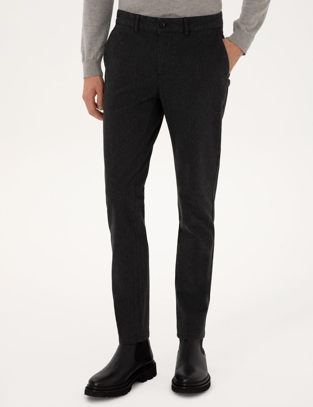 Siyah Slim Fit Kanvas Pantolon - Pierre cardin фото 2