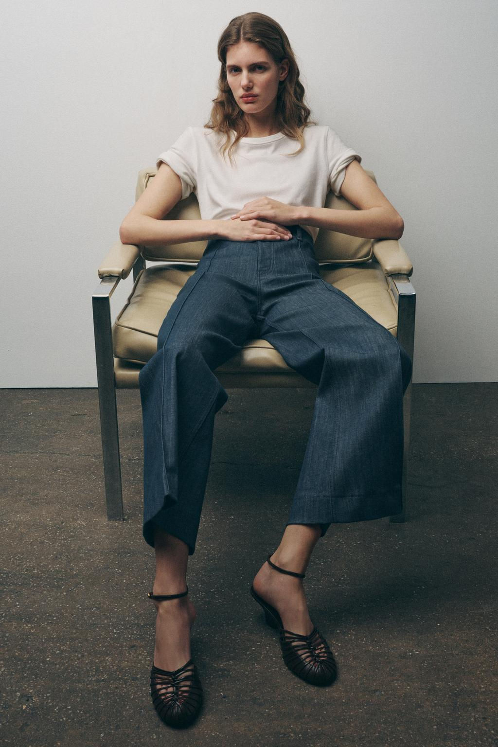 ZW COLLECTION WIDE-LEG HIGH-WAIST JEANS - Zara фото 34