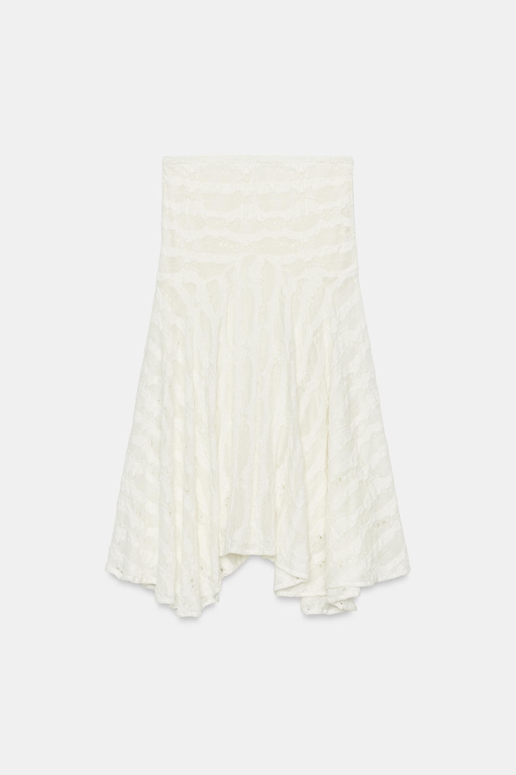 FALDA MIDI ROTOS ASIM?TRICA / Blanco roto - Zara фото 7