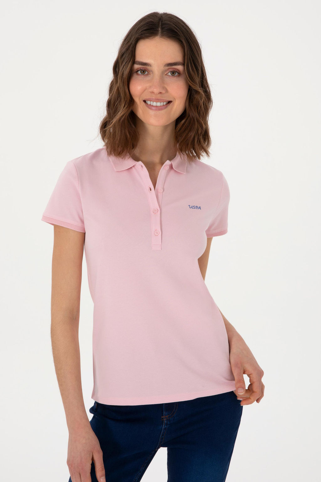 Kad_n A__k Pembe Basic Polo Yaka Ti__rt Sepette S_rpriz _ndirim - U.s. polo assn фото 4