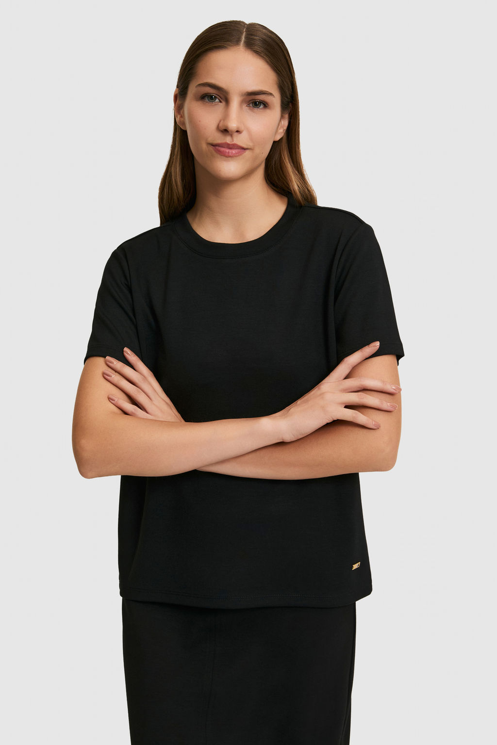Kad_n Siyah Bisiklet Yaka Basic Ti__rt - U.s. polo assn фото 3