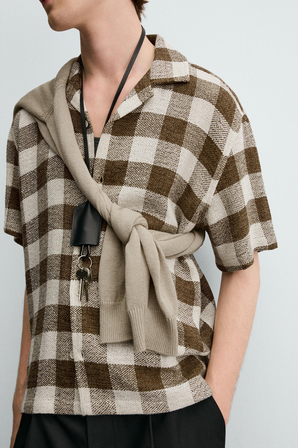 TEXTURED CHECK SHIRT - Zara фото 7