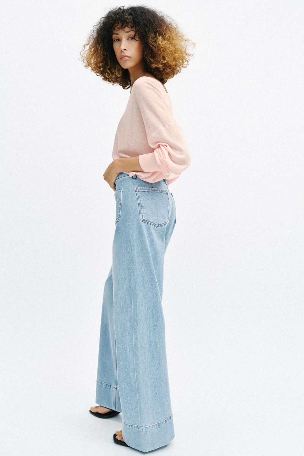 JEANS Z1975 WIDE LEG TIRO ALTO BOLSILLOS / Azul claro - Zara фото 5
