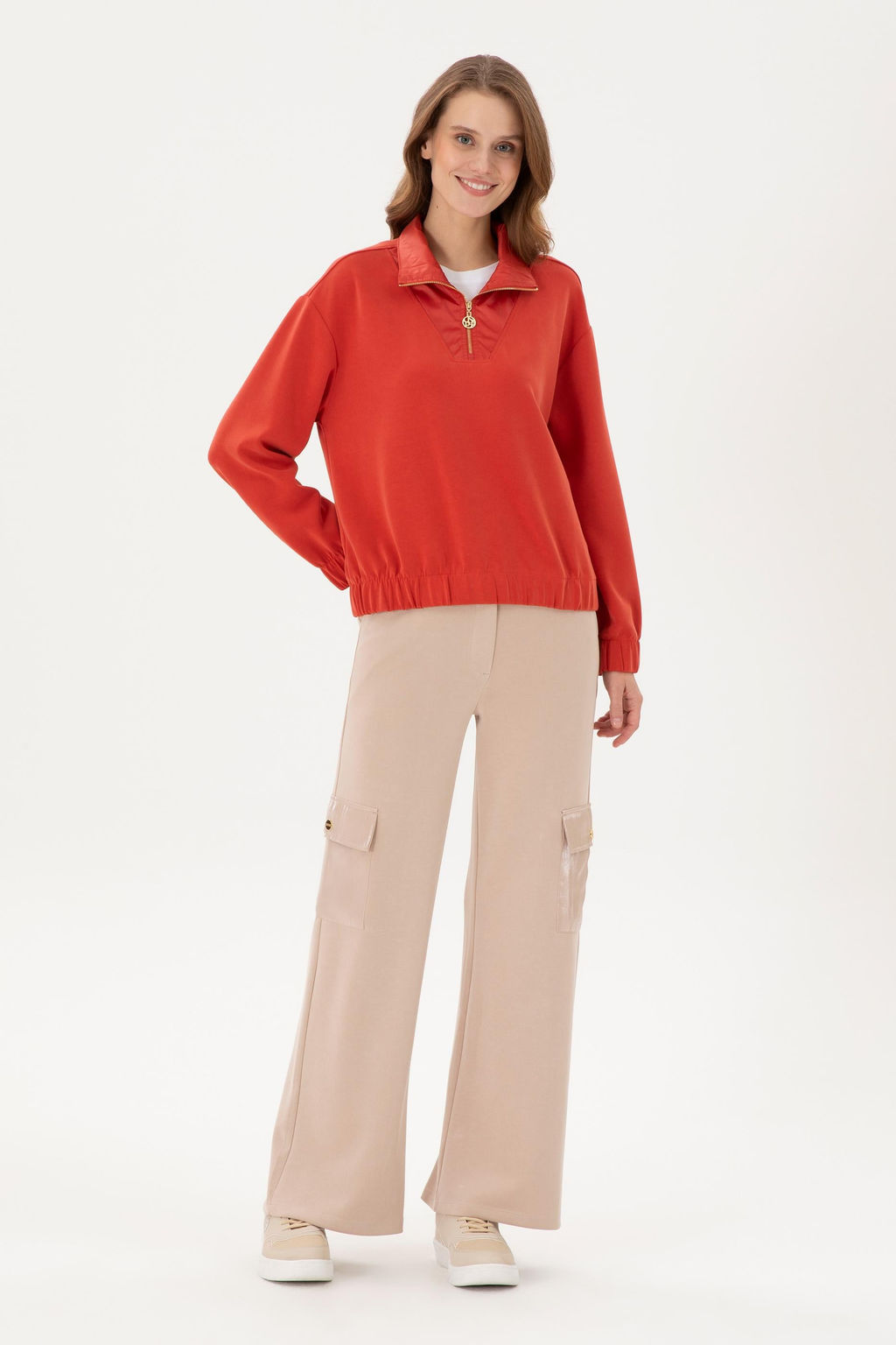 Женский свитшот с воротником-стойкой и плиткой - U.s. polo assn фото 11