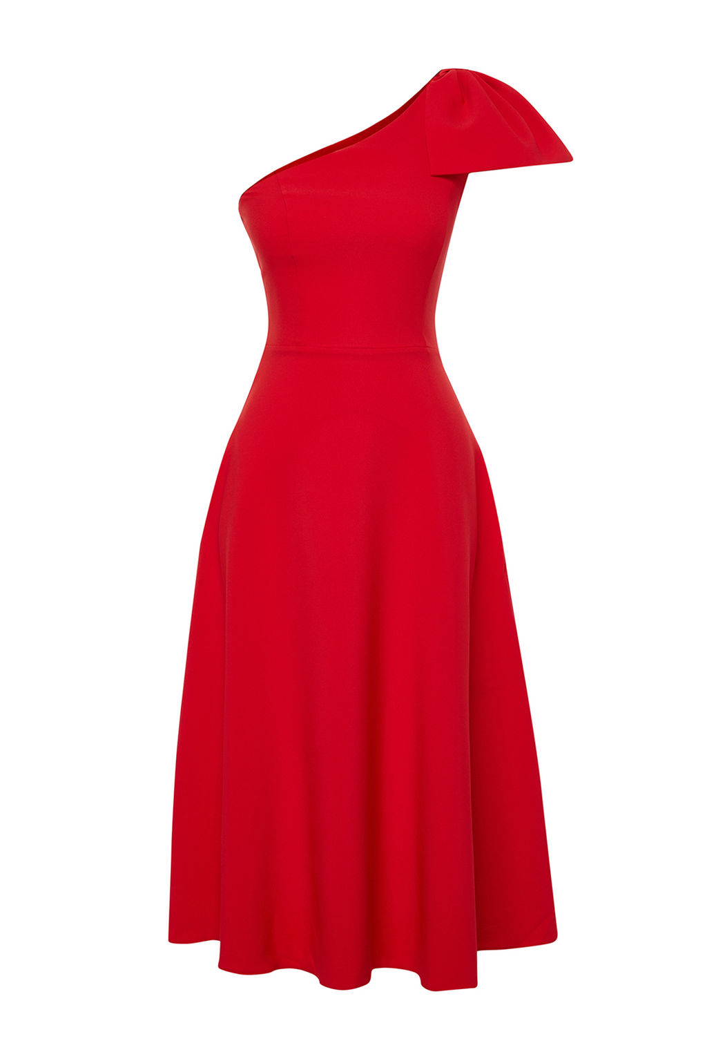 K?rm?z? A-Kesim Fiyonk Detayl? Dokuma S?k Abiye Elbise TPRSS24EL00105