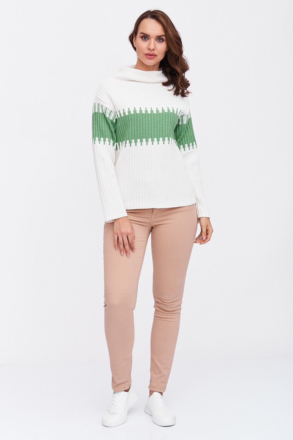 Джемпер 351407/молочный-киви - Злата Стиль фото 3