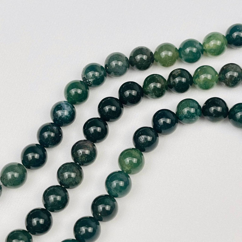 Бусины для украшений из Мохового агата (43 бусины)