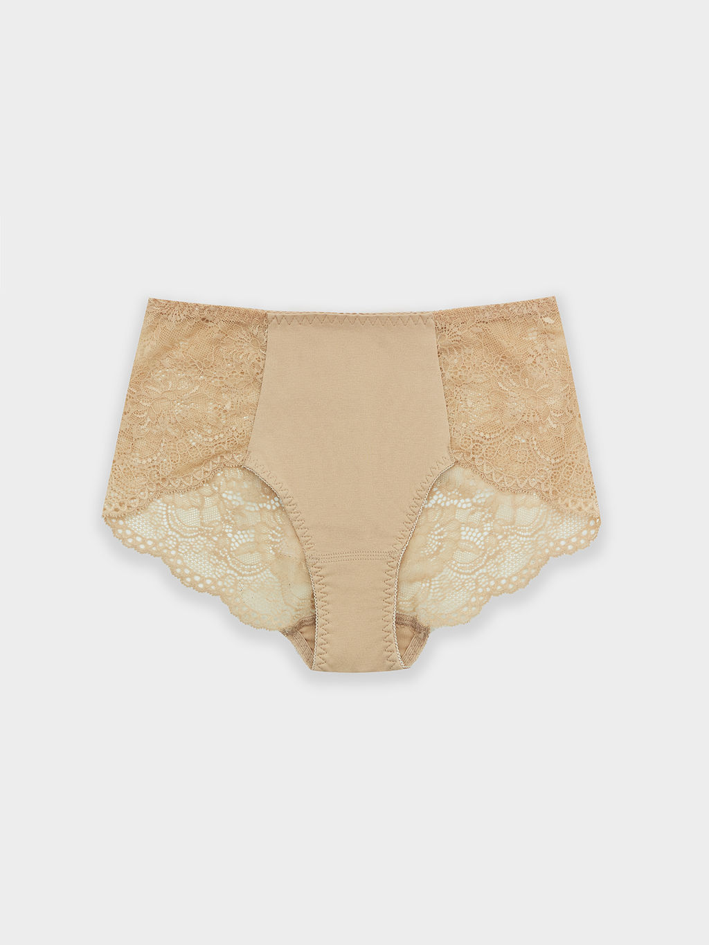 Цена за 2 штуки! Трусы макси женские бежевые с кружевом