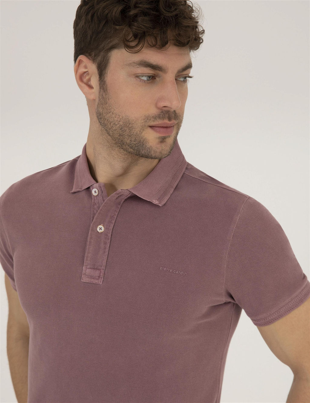Pembe Dokulu Slim Fit Polo Yaka Ti__rt - Pierre cardin фото 3