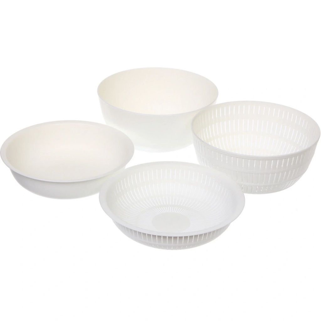 Дуршлаг пластиковый "Фаттория" 24*12см двойной с чашей и крышкой 4предмета