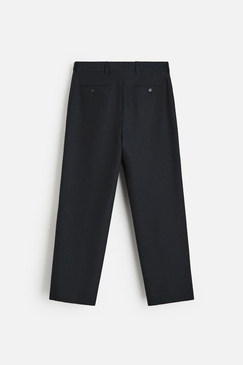 COTTON/WOOL PLEATED TROUSERS - Zara фото 16