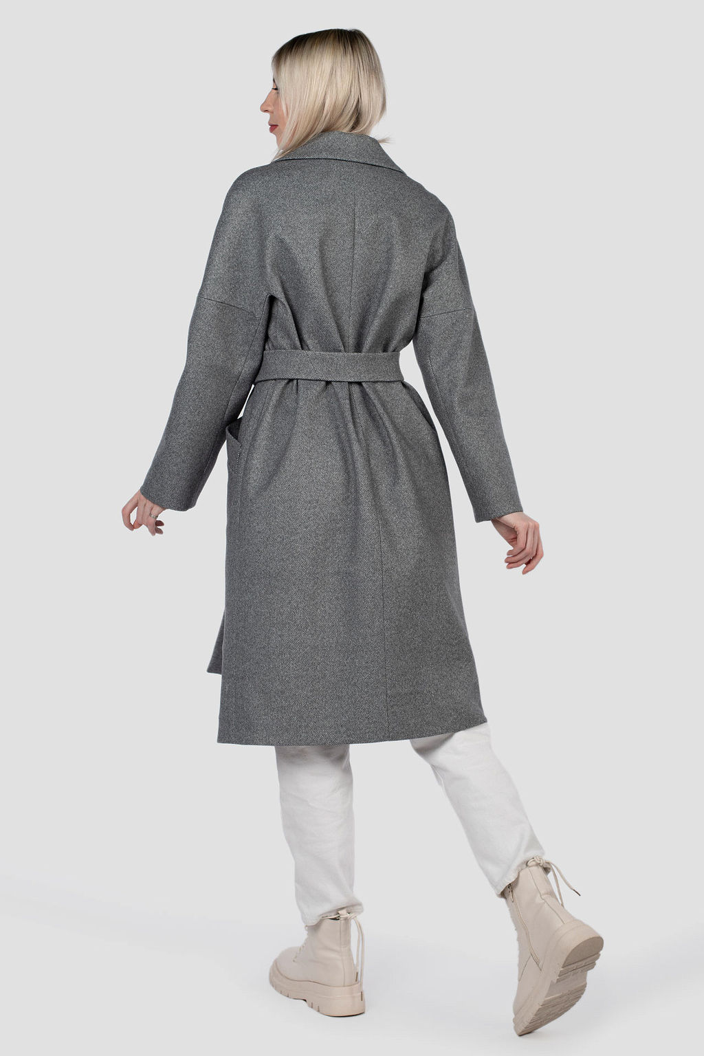 Пальто женское демисезонное (пояс) - El podio фото 5