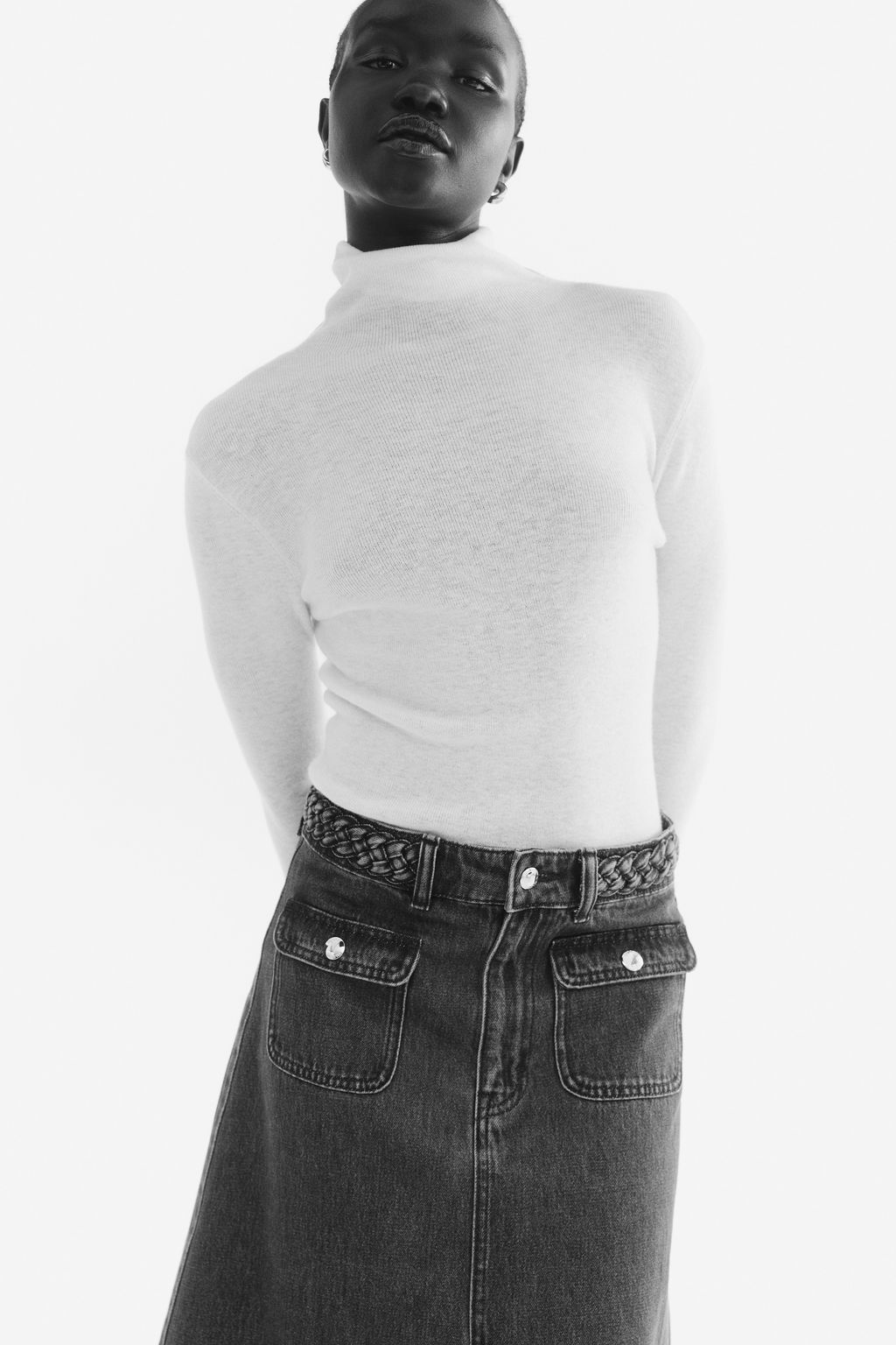 Falda denim con ribete trenzado - H&m фото 7