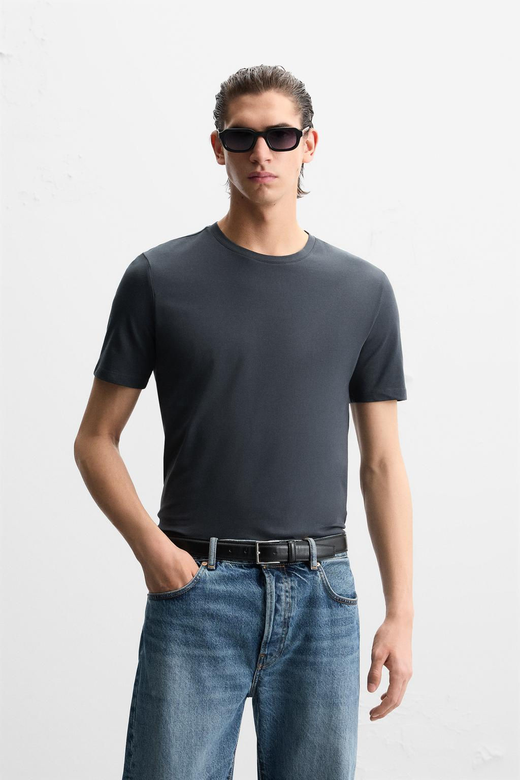 BASIC SLIM FIT T-SHIRT - Zara фото 35