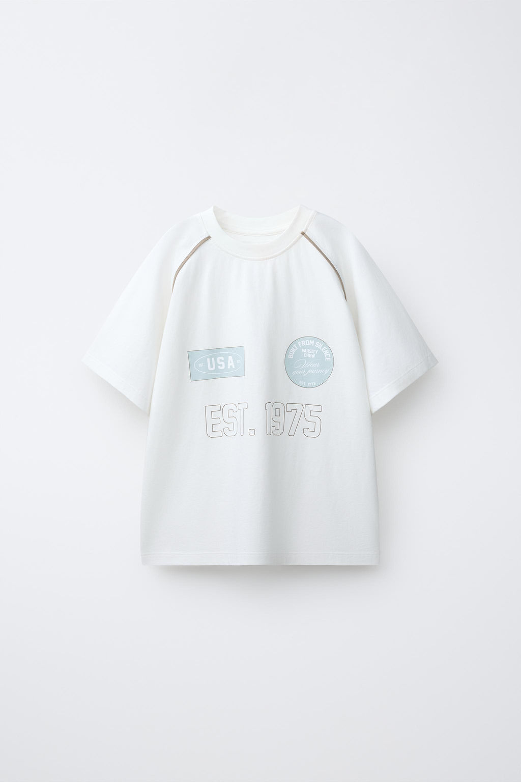 CAMISETA JOGGING MANGA RANGL?N / Blanco - Zara фото 3