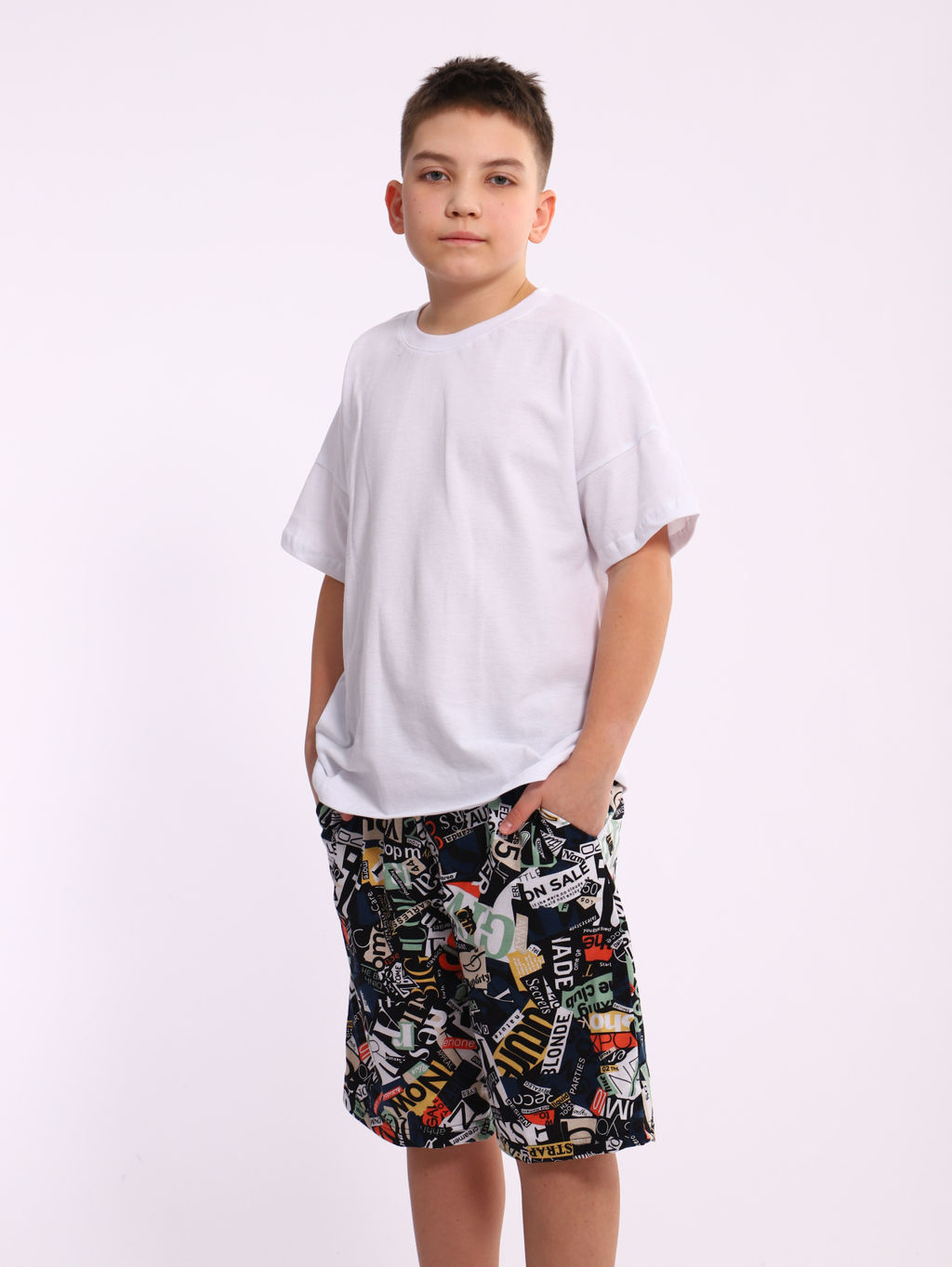 Шорты Федор синий граффити - Ладошки фото 2