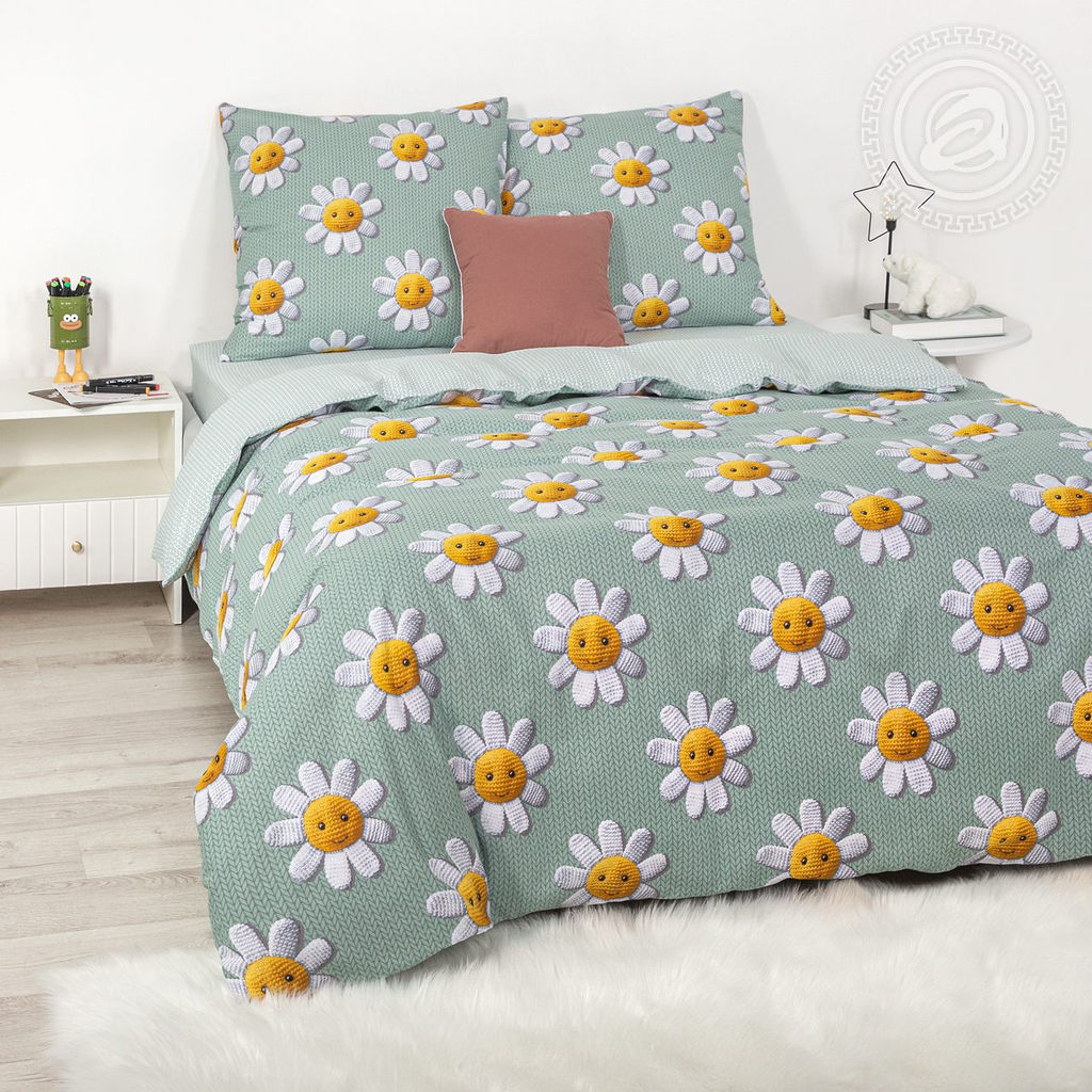 Постельное бельё Смайл (бязь премиум) 1,5 сп./Пододеяльник: 1 шт. - 215*143; Простыня: 1 шт. - 220*150; Наволочка: 2 шт. - 70*70; Премиум