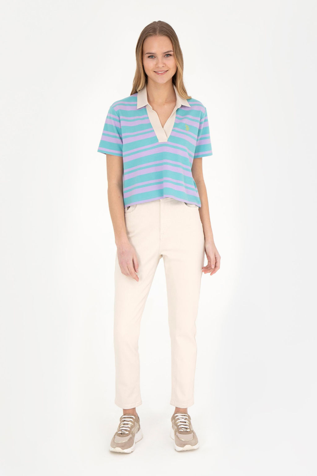 Женские бежевые джинсовые брюки - U.s. polo assn фото 10