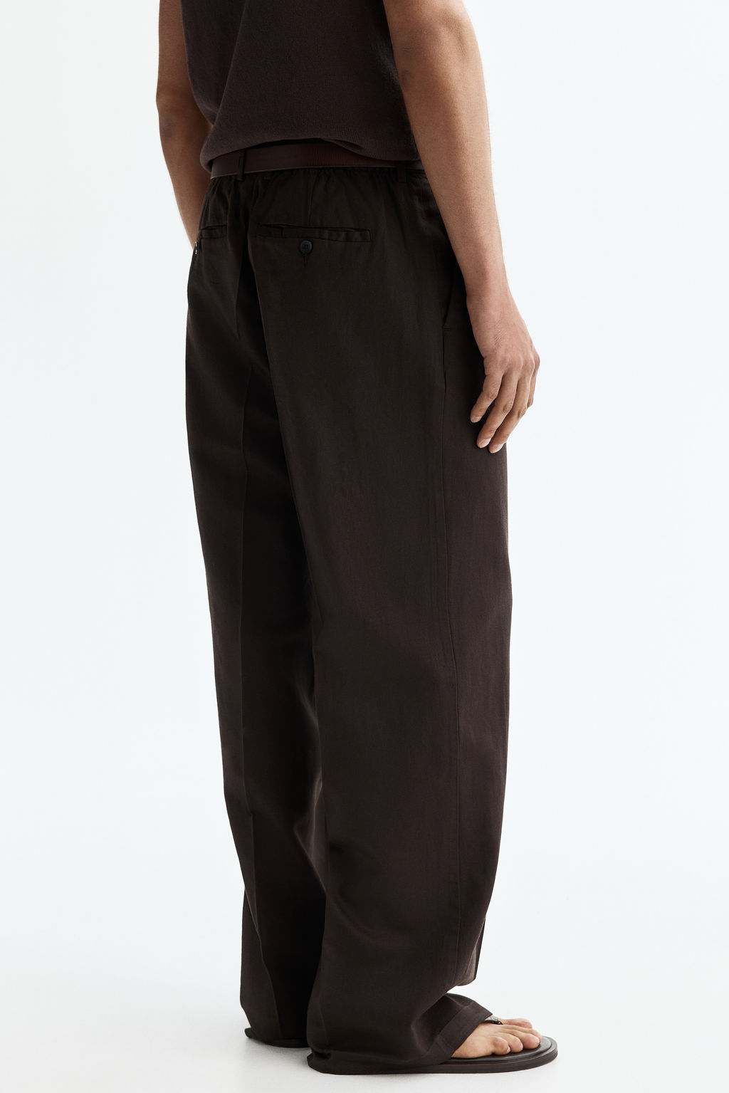 Pantal?n en mezcla de lino Loose Fit - H&m фото 10