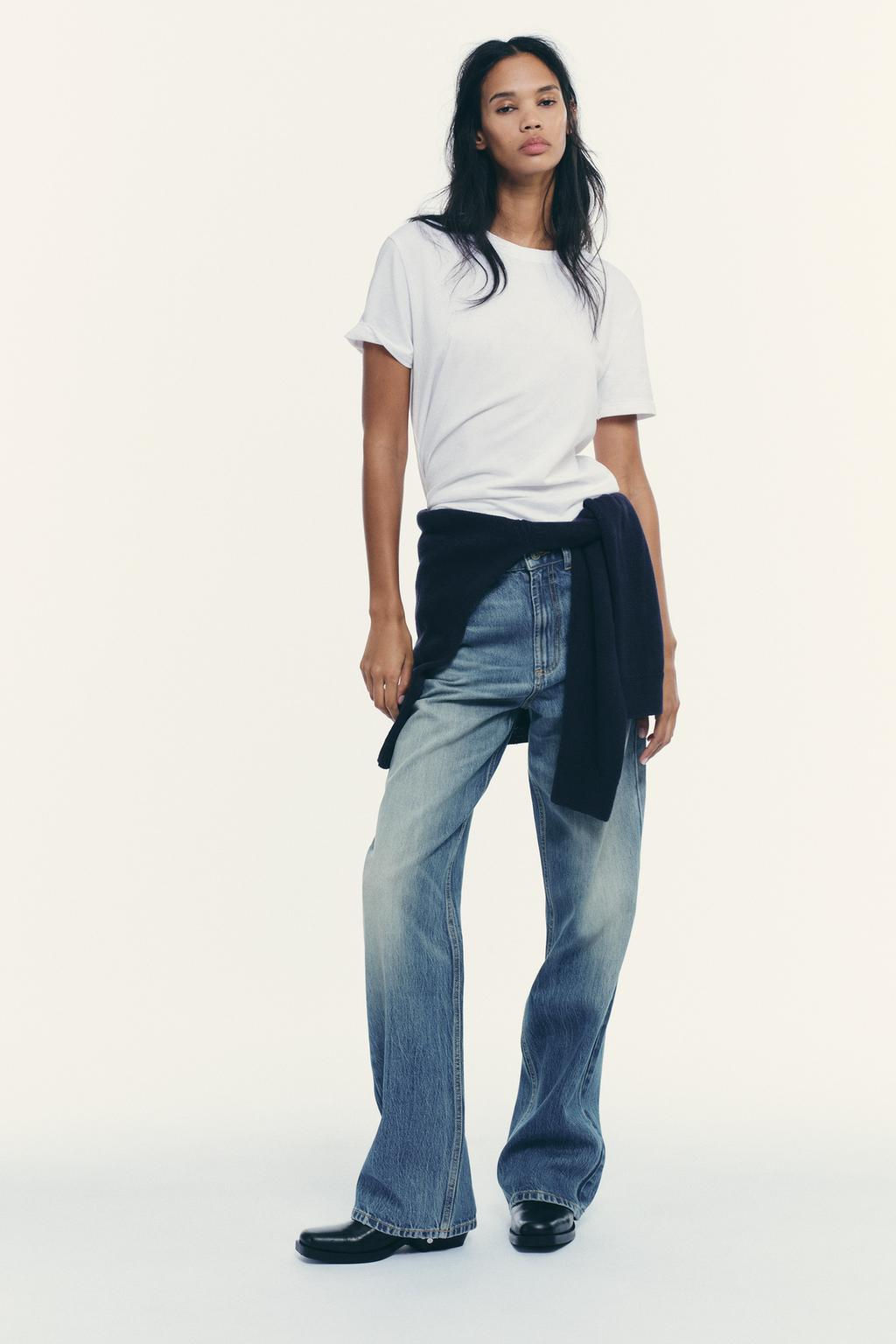 TRF WIDE-LEG HIGH-WAIST FULL LENGTH JEANS - Zara фото 9