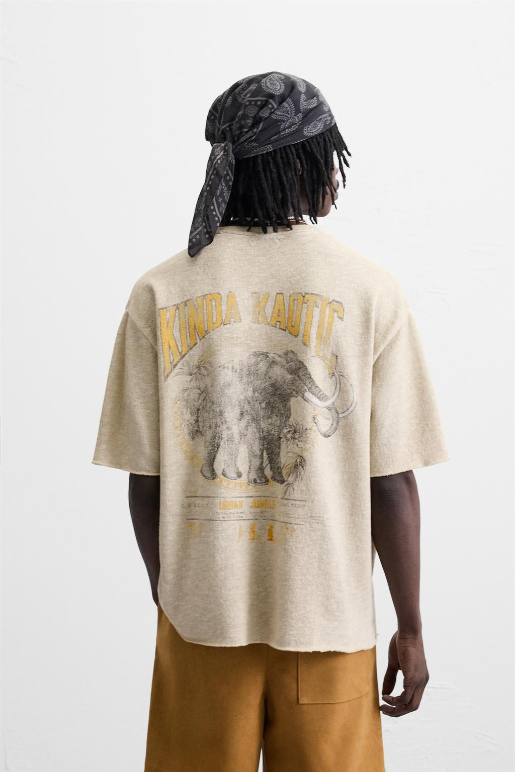 TEXTURED PRINT KNIT T-SHIRT - Zara фото 3