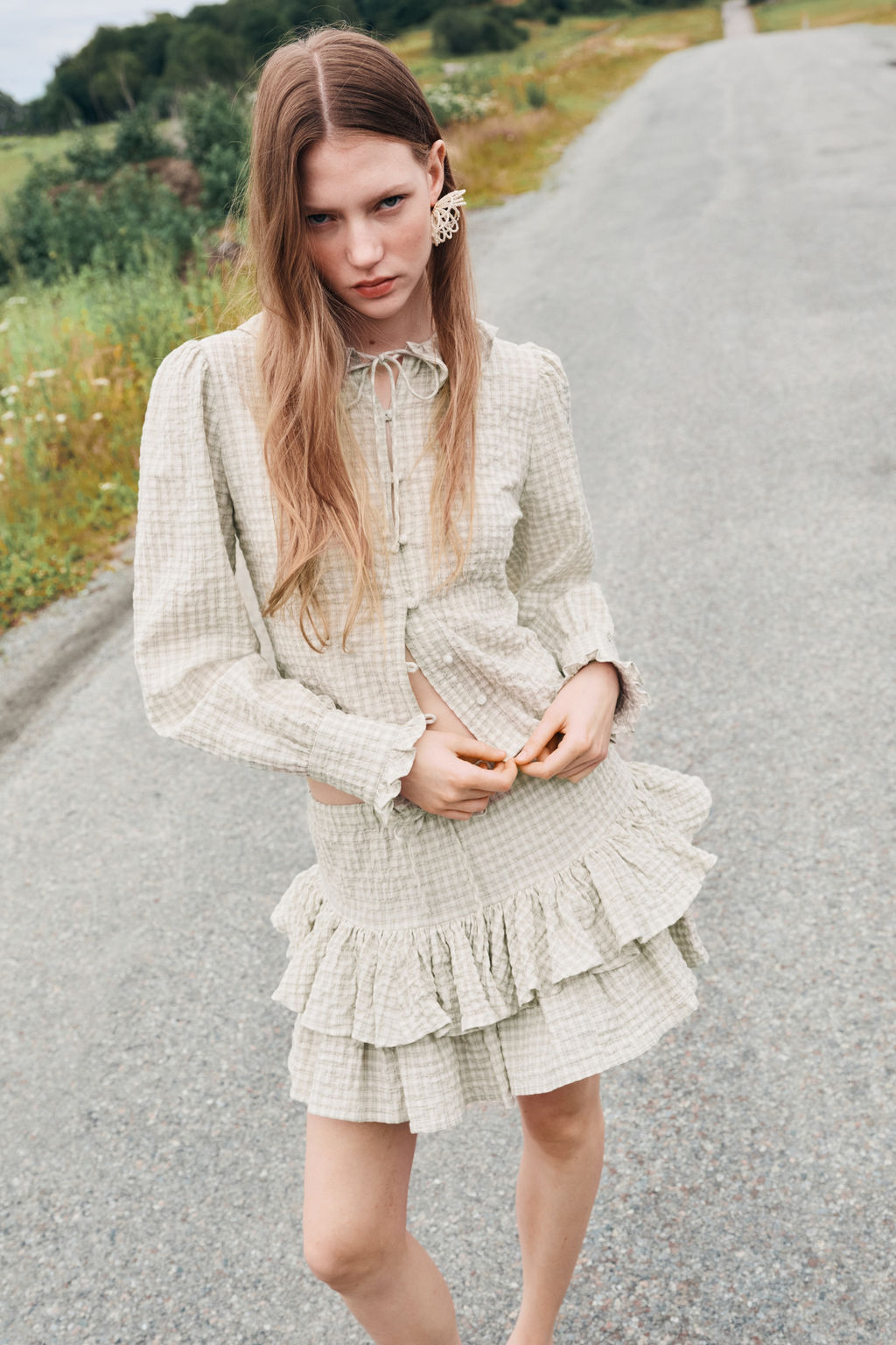Falda escalonada con cord?n de ajuste - H&m фото 5
