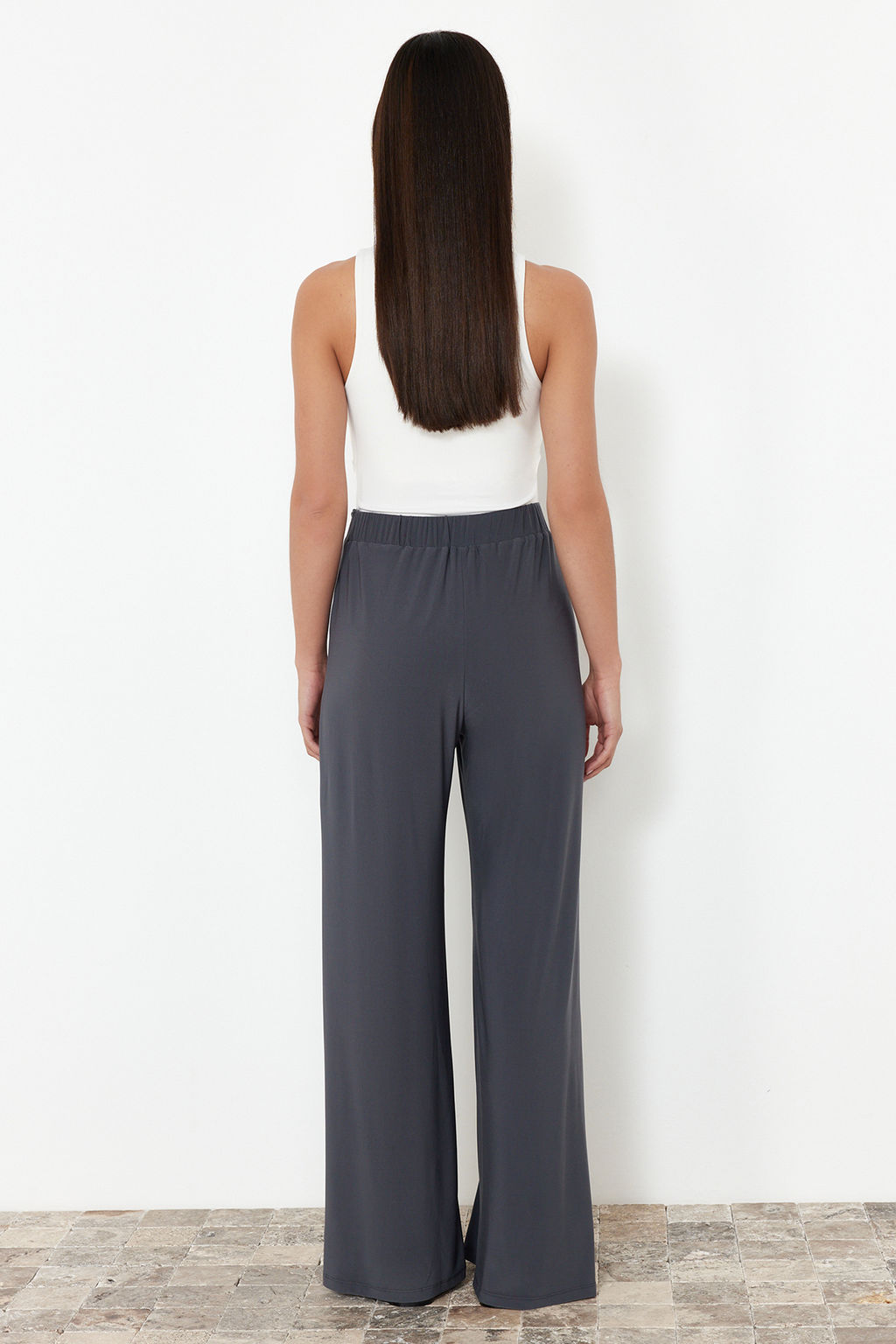 TRENDYOLMILLA Antrasit Baglama Detayl? Y?rtmacl? Esnek Pantolon TWOSS24PL00135 фото 6