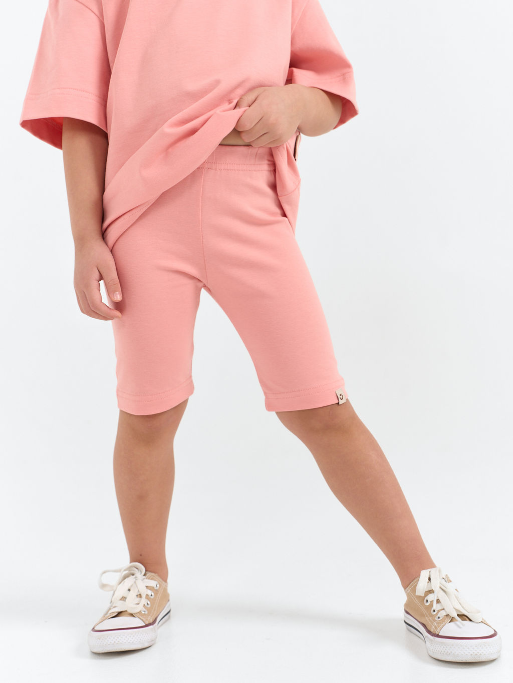 Комплект футболка оверсайз и велосипедки "Роза"