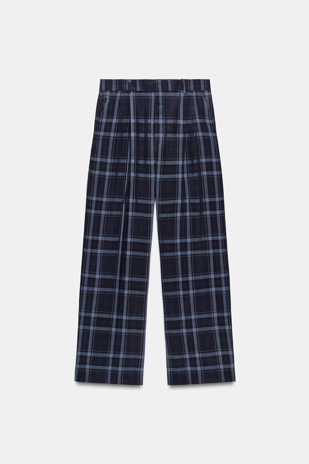 ZW COLLECTION CHECK WIDE-LEG TROUSERS - Zara фото 4