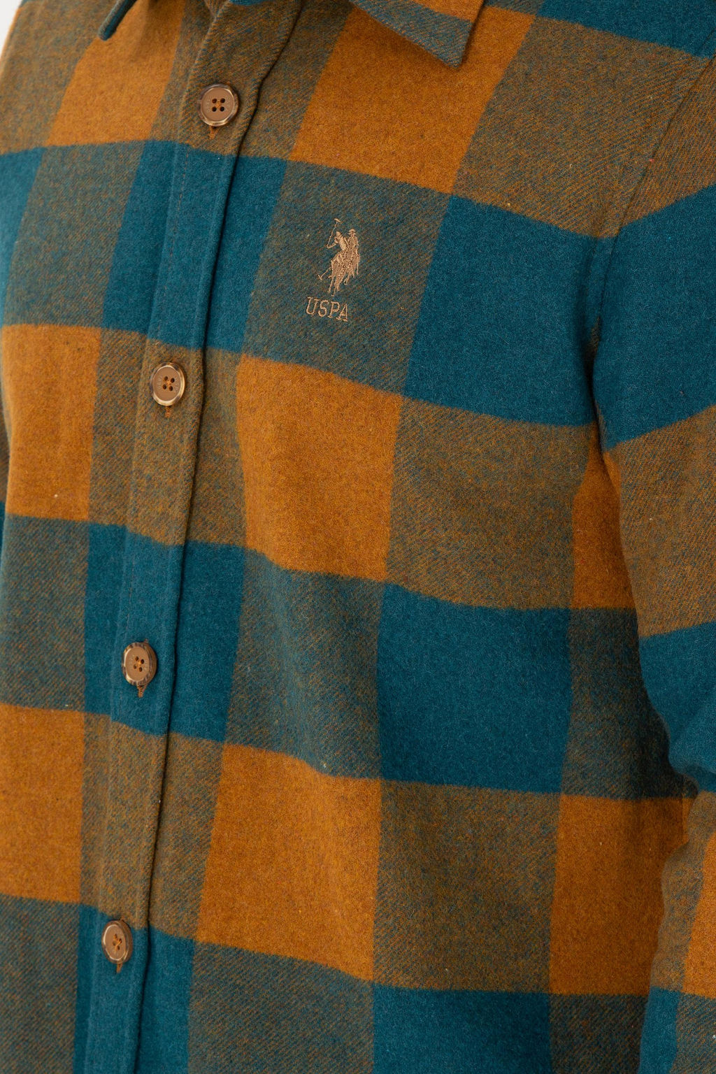 Мужская рубашка светло-коричневого цвета с длинным рукавом Неожиданная скидка в корзине - U.s. polo assn фото 7