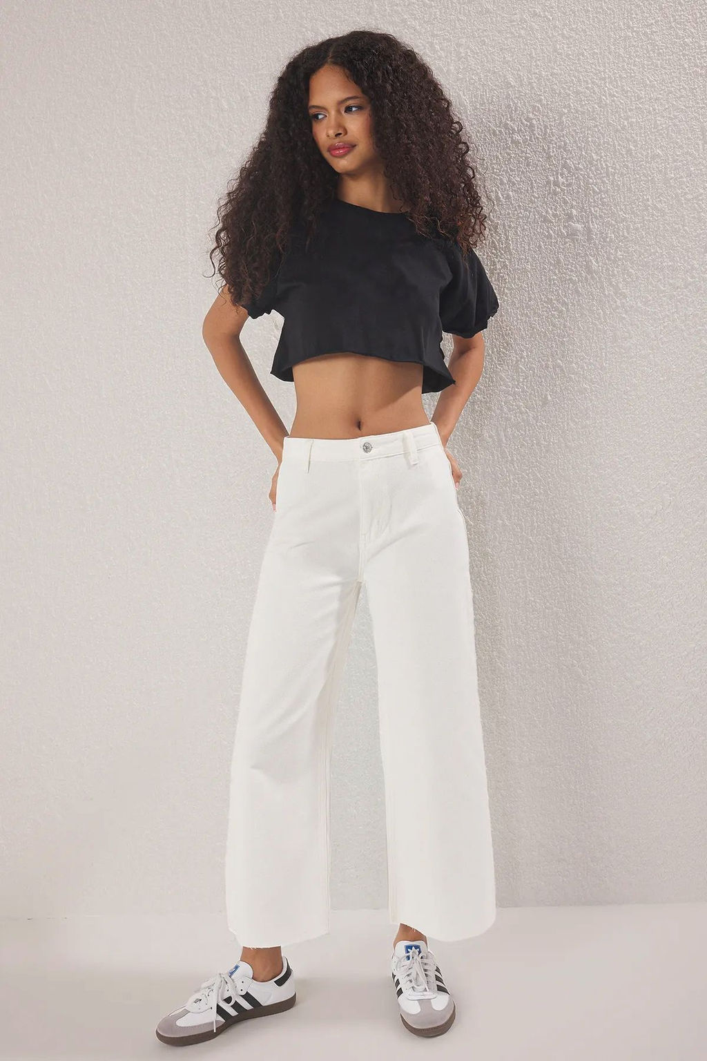 Trendyolmilla Ekru Yuksek Bel Culotte Jeans TWOSS25JE00214 фото 7